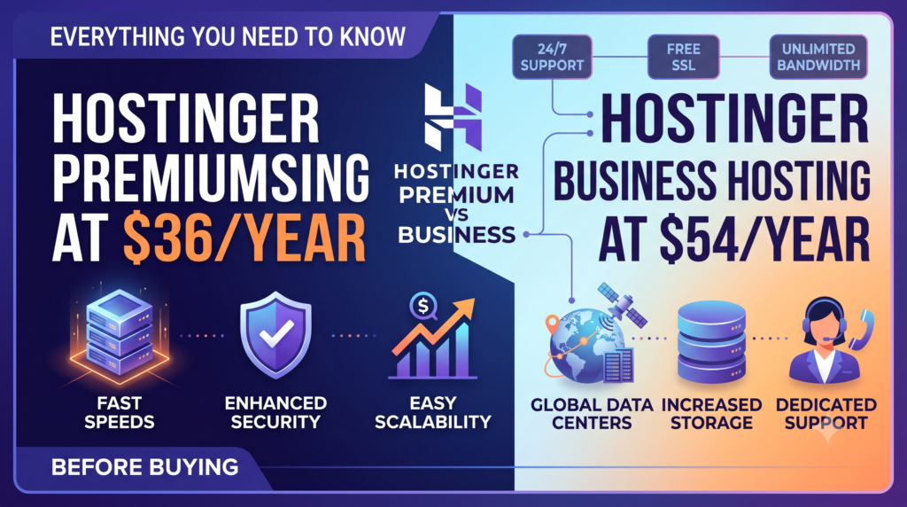 Hostinger Premium vs Business hosting