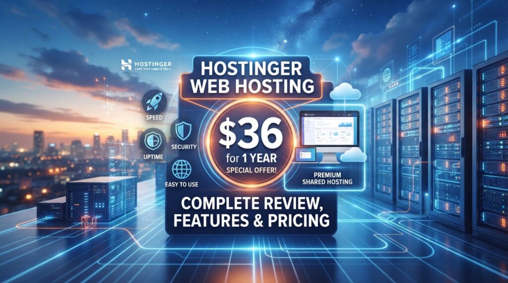 Hostinger Web Hosting $36 for 1 Year