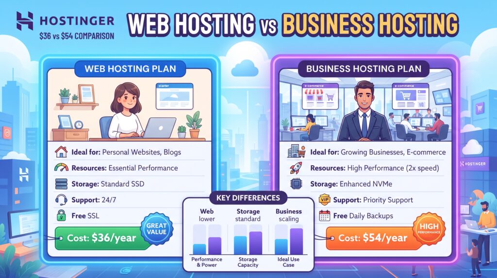 Hostinger $36 vs $54